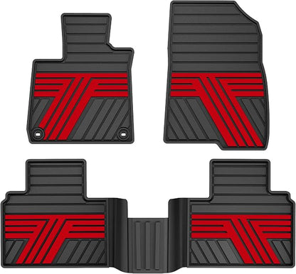 Floor Mats Fit for 10th Gen Honda Accord 2022 2021 2020 2019 2018 Sedan (Gasoline & Hybrid), All Weather Rubber Custom Fit Anti-Slip Floor Liners,1st & 2nd Row, Black & Red