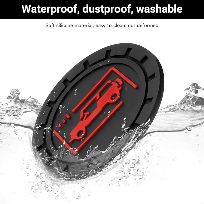 Car Cup Holder Coasters for Jeep Wrangler JL JK JLU and Jeep Gladiator JT Accessories Universal Car Cup Non-Slip Silicone Holder Coasters Interior Accessories (Black Red)