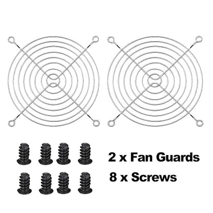 2-Pack 120mm 12V DC 12038 120mm x 38mm 4.72inch High Speed Dual Ball Bearing 4Pin Antminer Fan PWM High CFM Brushless PC Computer CPU Case Ventilation Exhaust Fan with Metal Guard Grill 3000-5000RPM