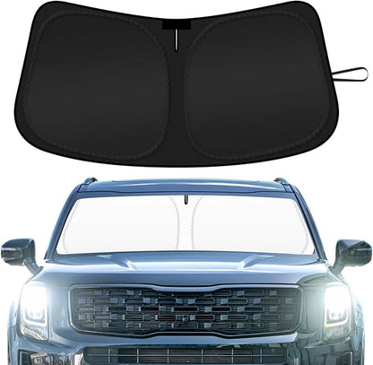 Car Windshield Sun Shade Compatible with 2020 2021 2022 2023 2024 2025 2026 Kia Telluride Accessories Foldable Front Window Sunshade Custom Windshield Cover Sun Visor