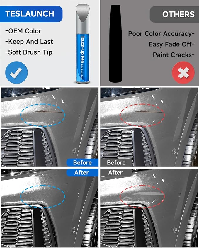 LZ7G/L5 Florett Silver Metallic Touch Up Paint Compatible With Audi Exact Match Car Paint Pen Scratch Repair