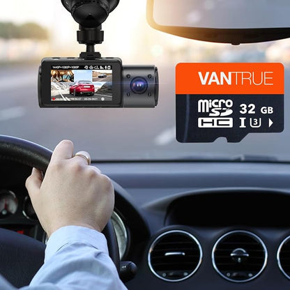 Vantrue 32GB microSDHC Card with Adapter, U3, UHS-I High Speed SD Card for Dash Cams & Home Security System Video Cameras