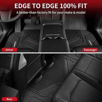 LASFIT Premium Extra Thick Floor Mats for Tesla Model 3 Highland 2024 2025 2026 Custom Fit TPE All Weather Model 3 Interior Accessories Cargo Liner Front Rear Trunk Mat Full Set Car Mats 6 PCS