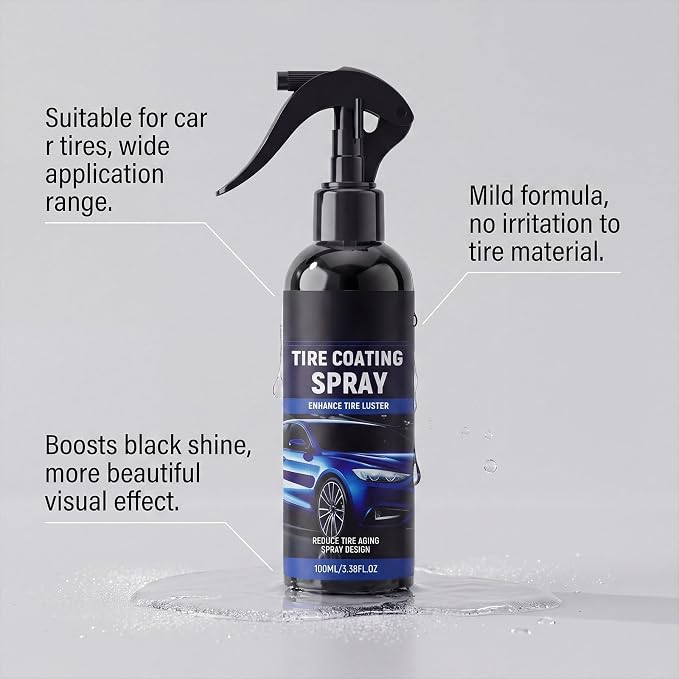 Ceramic Tire Coating Spray, Long Lasting Black Tire Shine, Non-Greasy No Sling Car Truck SUV Tire Polish