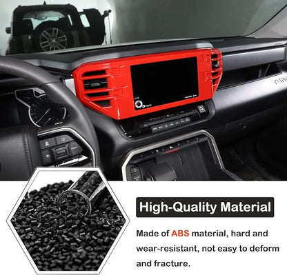 Aunginsy Center Console Air Outlet Trim Cover Compatible with Toyota Tundra/Sequoia 2022-2026, ABS Air Conditioning A/C Vent Panel Large Frame Decorative Cover Protector Accessories, For 8-inch Screen
