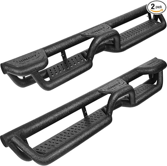 BINARY STAR Running Boards Compatible with 2019-2026 Dodge Ram 1500 Quad Cab(Excl. Classic Ram 2500 3500), 4-Steps Design Running Boards, Carbon Steel Side Step Bars Nerf Bars