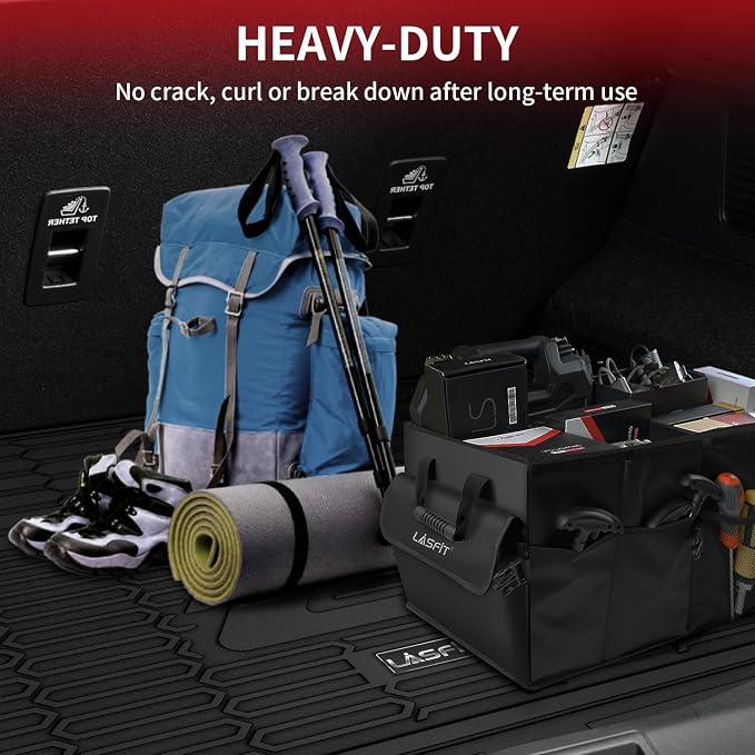 LASFIT Trunk Mat for Ford Mustang Mach-E 2021-2025 2026 (Trunk Base Upper Position) TPE All Weather Custom Fit Cargo Liner