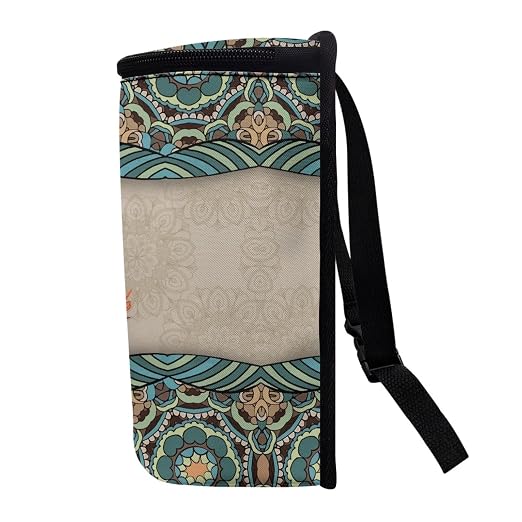 Talayituse Boho Mandala Hummingbird Print Car Trash Can, Portable Auto Garbage Bin Multifunctional Vehicle Interior Accessories with Adjustable Straps Universal Fit Truck SUV Sedan