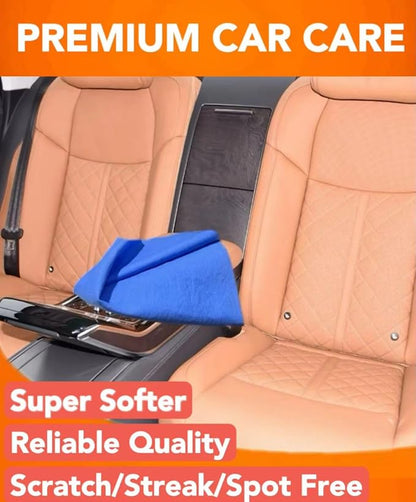 Premium Shammy Cloth for Car Drying - 4pk(26”x17”) - Super Absorbent Synthetic Chamois Towel for Car - Reusable Car Drying Shammy - Scratch-Free Car Drying Towel(2 Blue & 2 Yellow)
