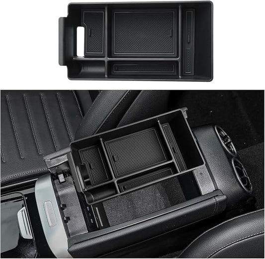 ECOZEN Center Console Organizer For 2022-2026 Mercedes C Class C 300/AMG C 43/C 63 - Armrest Box Storage Tray Compatible with 2022-2026 Mercedes C 300/ AMG C 43 C63 Accessories Armrest Organizer ABS