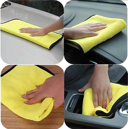 10 Pack Premium Microfiber Towels Coral velvet Washing and Detailing Towels for Car Detailing Household Cleaning Ultra-Soft Super Absorbent, Lint Streak-Free 11.8"x15.7” Cleaning Cloth (Yellow/Grey)