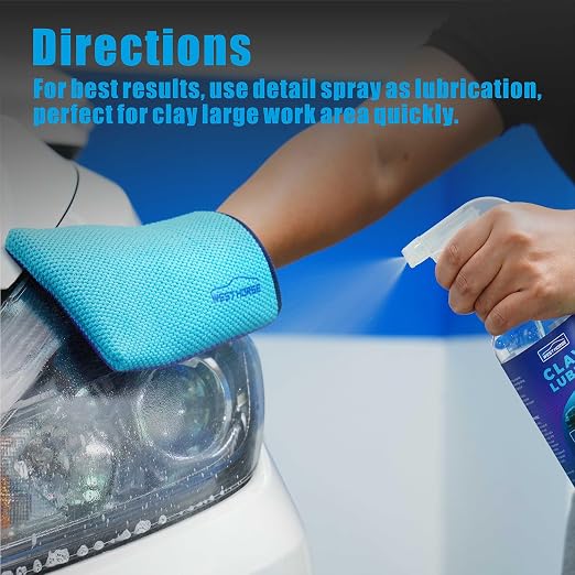 Auto Detailing Clay Bar Mitt, Detailing Clay Mitt for Paint, Glass, Wheels, Car’s Paint Claying, Paint Prep for Wax, Polish and Sealant (8.7in. x 5.7in, Purple)