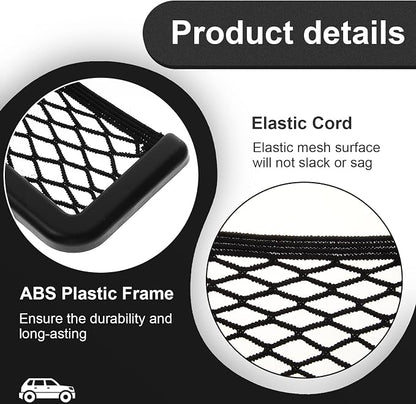 Frienda 2 Pcs Boat Storage Net Bag, ABS Plastic Car Framed Mesh Net Holder, Phone & Cargo Organizer with Screws for Auto, Rv, Boat, Pontoon, Truck Pocket Storage (6.7 x 3.15 Inch)