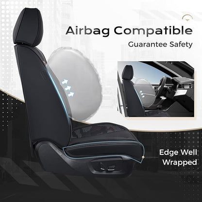 Coverado Seat Covers, Car Seat Covers Front Seats, Leather Seat Covers for Cars, Car Seat Protector Waterproof, Black Car Seat Cushion, Front Carseat Cover Universal Fit for Most Cars Camo