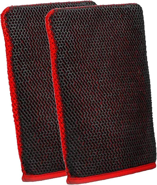 2 Pcs Fine Grade Synthetic Clay Mitt for Car Detailing, Premium Clay Infused Auto Detailing Glove Designed to Remove Dirt, Grime, Iron and Surface Contaminants From Paint, Glass, for a flawless finish