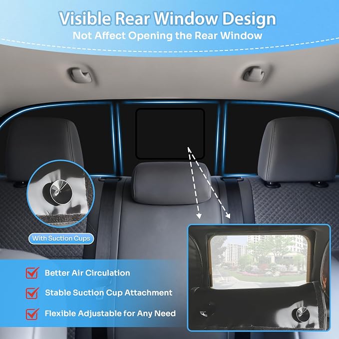 KUST Car Window Shades for Chevrolet Silverado 1500 2014-2017 2018 2019 Windshield Sun Shade Side Window Cover UV Block Privacy Protection Accessories for Camping Blackout Rear Back Full Set 6PCS