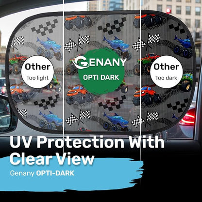 GENANY 2pcs Truck Window Sun Shade for Sedan SUV Truck (21x14 Inches), Sun Shades for Side Window, Accessories for Kids, Baby Window Shades, Summer Car Decor
