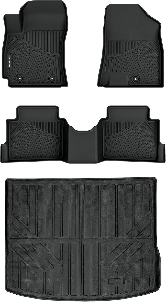 Auxko All Weather Floor Mats Cargo Mat for Hyundai Kona Not for EV 2024 2025 2026 TPE Liners Accessories Guard Odorless Anti-Slip Floor Liners Trunk Liner for 2024 2025 2026 Hyundai Kona