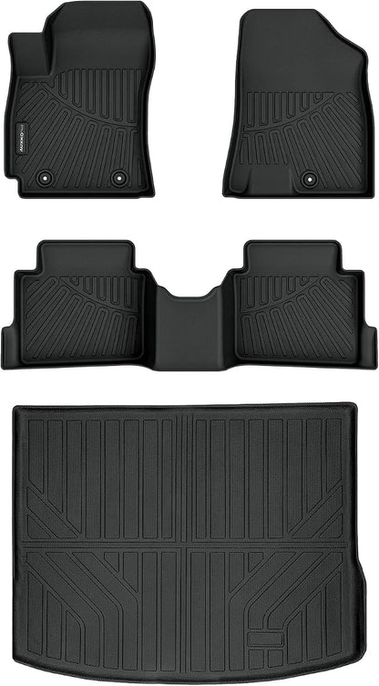 Auxko All Weather Floor Mats Cargo Mat for Hyundai Kona Not for EV 2024 2025 2026 TPE Liners Accessories Guard Odorless Anti-Slip Floor Liners Trunk Liner for 2024 2025 2026 Hyundai Kona
