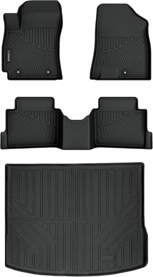 Auxko All Weather Floor Mats Cargo Mat for Hyundai Kona Not for EV 2024 2025 2026 TPE Liners Accessories Guard Odorless Anti-Slip Floor Liners Trunk Liner for 2024 2025 2026 Hyundai Kona