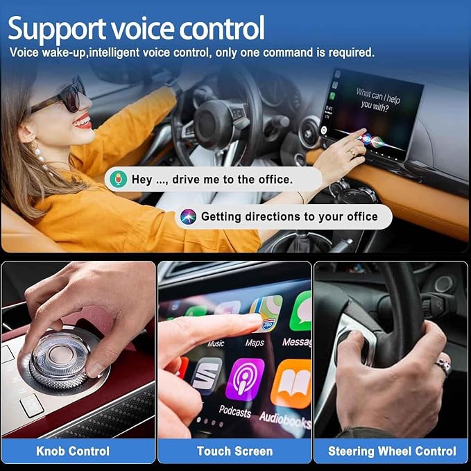 Wireless Carplay Adapter for Nissan Titan S SV Pro 4X Platinum, 2-in-1 Car Play Adapter Dongle Plug and Play Android Auto Fast Connection Convert Wired to Wireless,A/Black