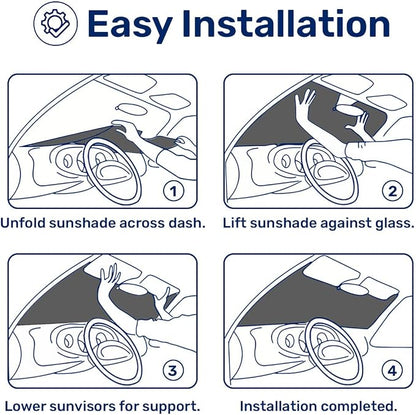 GENANY Flamingo Windshield Cover for Car SUV Truck (55x30 Inches), Foldable Heat Shield, Shades for Front Windows, Protector Blocks UV, Car Decor