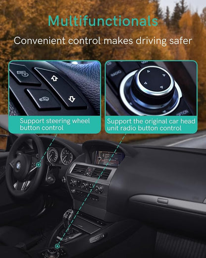 Bluetooth 5.0 aptX-HD Adapter with Y Cable Compatible with BMW CCC/CIC Systems with USB+AUX Interface (3000B)