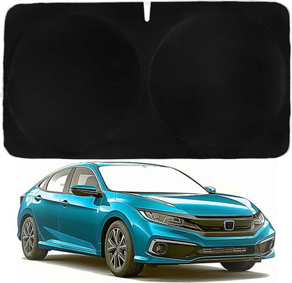 Windshield Sun Shade | Compatible for Honda Civic (2022-2026) | Certified 99.87% UVB & 99.02% UVA Car Sun Shade. Award Winning Sunshade - Patented Technology | Car Shades by Kinder Fluff