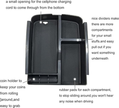 Compatible with Kia Telluride 2026-2020 Center Console Armrest Storage Tray Box ABS Insert Organizer Glove Console Separation Glove Pallet Phone Holder Full Cover