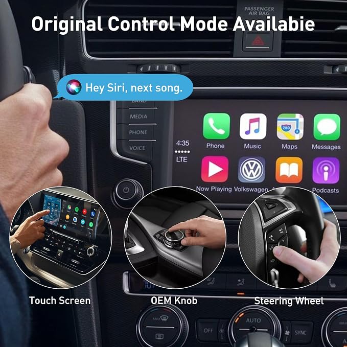 iGENJUN Wireless CarPlay Adapter 2026 Upgrade Mini Design, USB/USB-C Plug & Play Converts CarPlay to Wireless - Easy Use Fast Stable Connection Car Play for iPhone & Android