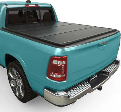 AUTOSAVER88 FRP Hard Tri-fold Truck Bed Tonneau Cover Compatible with Dodge Ram 1500 2009-2026 (Classic & New) 5.7ft Bed Without Rambox