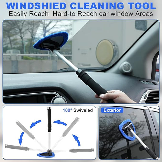 Windshield Cleaner Tool, 14Pcs Car Interior Cleaning Kit, Car Detailing Kit Interior Cleaner, Car Detailing Brushes, Car Cleaning Gel, Inside Cleaning Supplies Accessories for Women Men