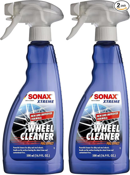 SONAX Wheel Cleaner Full Effect (230200) | Non-Acid Rim Cleaner | Color Changing Wheel-Cleaner-| Brake Dust-Cleaner-| Non-Acid Iron Remover-| (500 ml or 16.9 fl. oz.),(Pack of 2)
