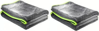 Twist Drying Towel Super Absorbent 600GSM - 35.4'' x 23.6'' inches, Gray Color, Rapid Drying, Large Cleaning, Lint-Free Detailing, High Absorption Microfiber Towels for Cars (2)