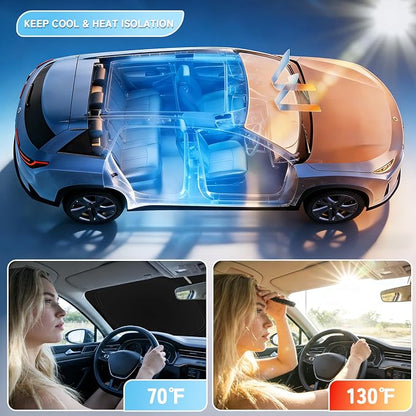 Custom Fit Windshield Sun Shade for Mercedes-Benz GLE 2012-2019, Blocks UV & Heat, Front Window Sunshade Accessories, Easy Fold & Store Keep Your Car Cooler
