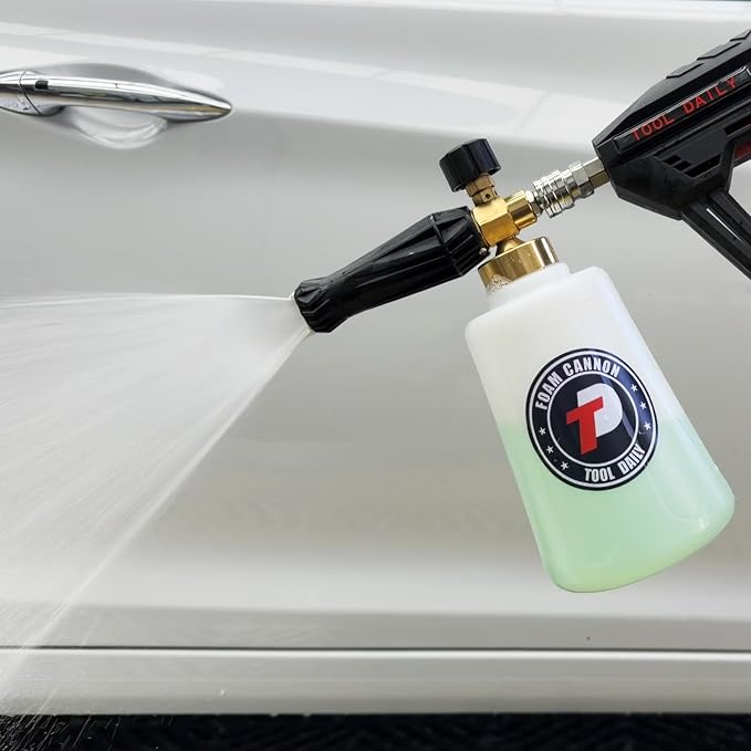 Tool Daily Foam Cannon for Pressure Washer with Car Wash Soap, Adjustable Snow Foam Lance, Additional Orifice Nozzle 1.1mm, 1/4" Quick Connect