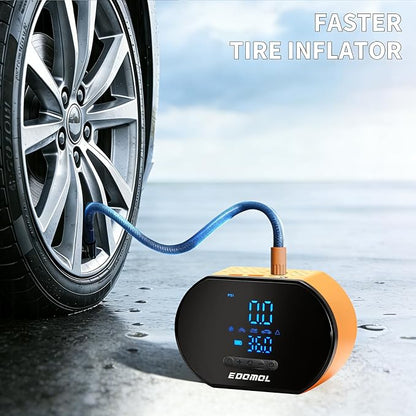 Tire Inflator Portable Air Compressor - 150PSI Portable Car Air Pump with 6000mAh Battery, Fast Inflation & Deflation Function, Digital Pressure Gauge & Auto-Off for Car, Motorcycle, Bike, Ball