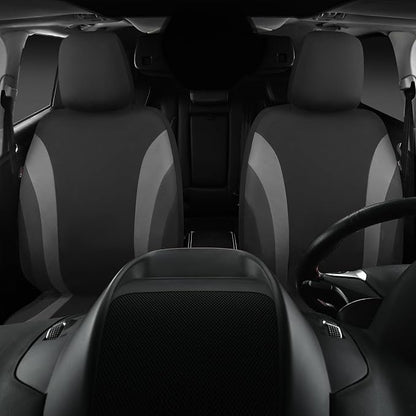 CAR PASS Line Rider Sporty Front Seat Covers,Gray Car Seat Covers Two Front Seats Only, Airbag Compatible,Universal Fit Sedans,Cars,Vans,SUV,Truck(Black and Gray)