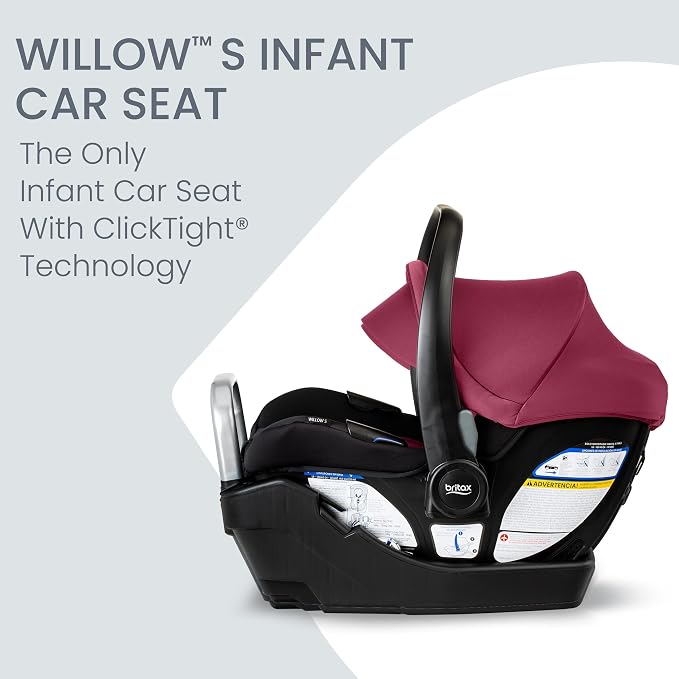 Britax Willow S Infant Car Seat with Alpine Base, ClickTight Technology & Brook+ Modular Baby Stroller, Ultra-Lightweight Infant and Toddler Stroller with SafeWash Insert