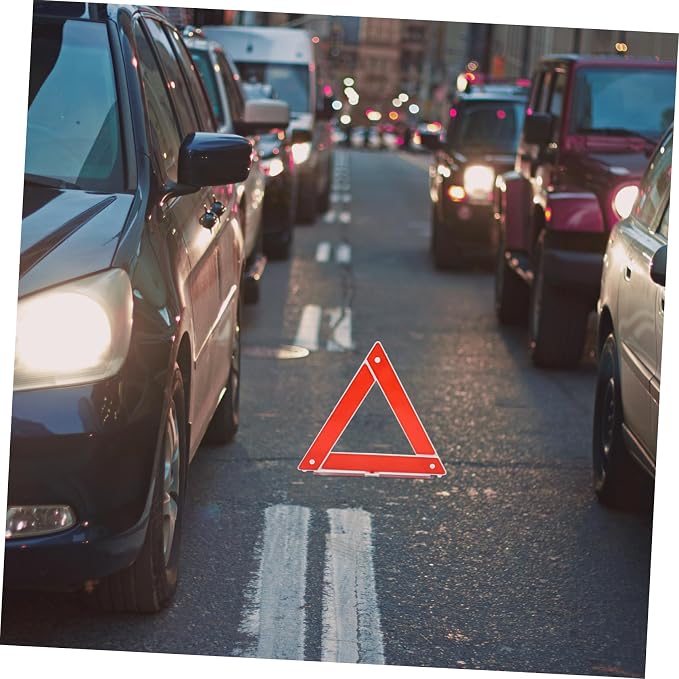 OUNONA Car Safety Warning Triangle Sign Emergency Roadside Alert Dot Approved Foldable Car Accessories