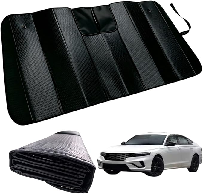 GWUSKDT Car Windshield Sunshade for Honda Accord 2023-2026, Thicken 5-Layer Bubble Aluminum Foil UV Heat Reflector Foldable Sun Visor,Front Windshield Sun Shade- Keeps Your Vehicle Cool
