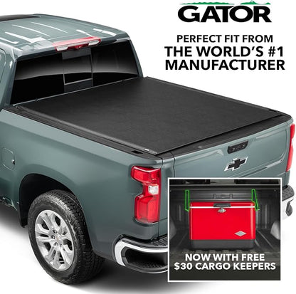 Gator Soft Roll Up Truck Bed Tonneau Cover - Easy-to-Install - No-Drill Installation - Durable Vinyl Roll Up Tonneau Cover - Low-Profile Design - 2019-2026 Chevy/GMC Silverado/Sierra 5'10" Bed