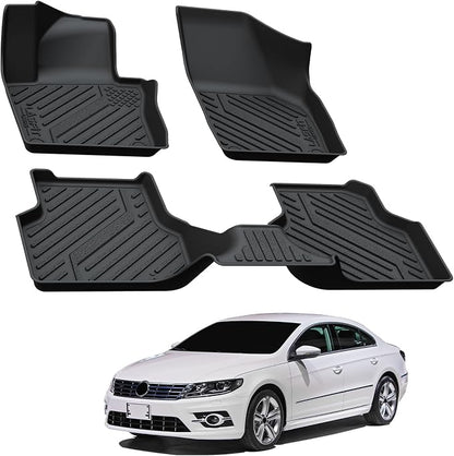 ASFIT 3D Custom fit Floor Mats for VW Volkswagen Jetta 2011 2012 2013 2014 2015 2016 2017 2018, All-Weather Protection TPE 1st & 2nd Row Car Mats, Super Duty, Easy to Clean, Not Fit SportWagen