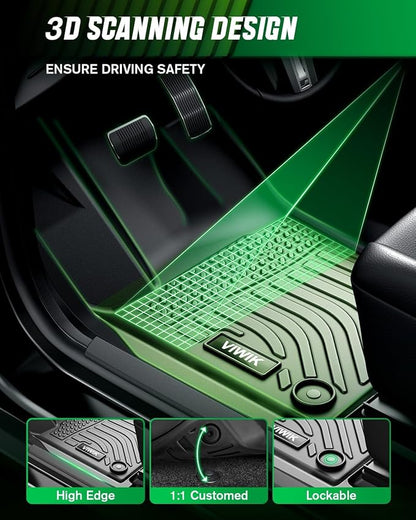 VIWIK All Weather Floor Mats for 2021-2026 Kia Sorento 6&7 Seats (Hybrid Model),Custom Fit Car Mats TPE Floor Liners Full Set 1st 2nd 3rd Row