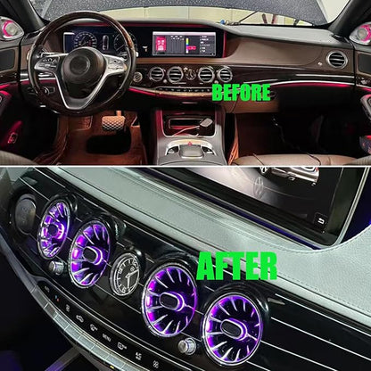 7 Colors Air Vent Ambient Light Fits for Mercedes Benz W222 S-Class 2014-17 | W222 ambient light led ac vents, Sync with car's factory ambient lighting, Complete your cabin's luxury feel, 8 air vent glow