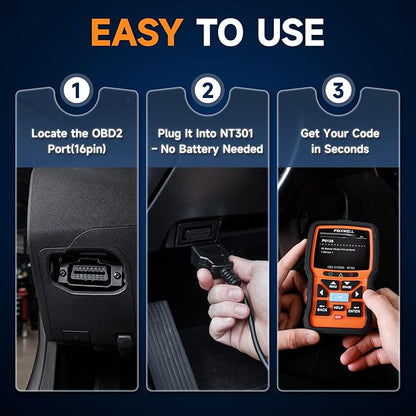 FOXWELL NT301 OBD2 Scanner Live Data Professional Mechanic OBDII Diagnostic Code Reader Tool for Check Engine Light