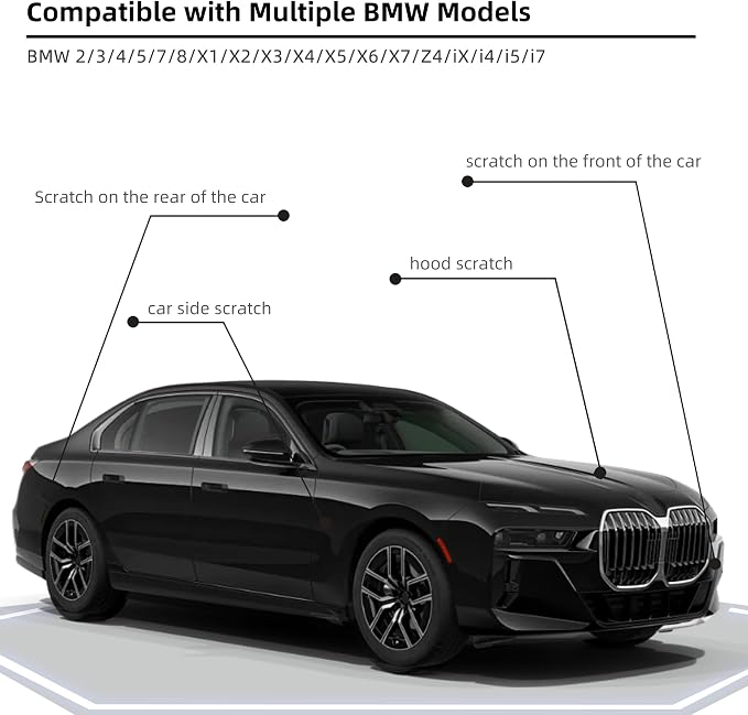 Black Sapphire Metallic(475) Car Paint Touch Up Pen Compatible with BMW, 2-In-1 Color Accurate Touch Up Car Scratch Repair Paint Match BMW Series Automotive Scratch Remover for Nicks & Chips Repair