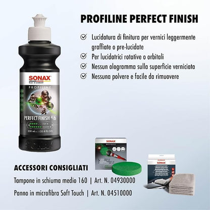 SONAX Perfect Finish 250ml | Scratch and Swirl Remover Polish | Machine Polish | Paint Correction Polish | High Gloss | Black Paint Polish | No Fillers Paint Correction | 8.45 fl. Oz