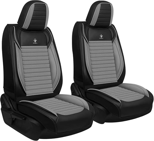 Seat Covers Fit for Nissan Rogue 2015-2026, Breathable and Comfortable Leather Car Seat Cover, Standard Waterproof Cushion Cover Auto Interior Accessories (Black Gray)