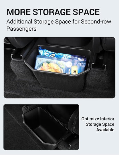 BASENOR 2024-2020 Tesla Model Y Trash Can, Rear Center Console Organizer with Anti-Slip Lid, Dustproof Rear Bin Backseat Storage Box Garbage Can for Model Y Accessories